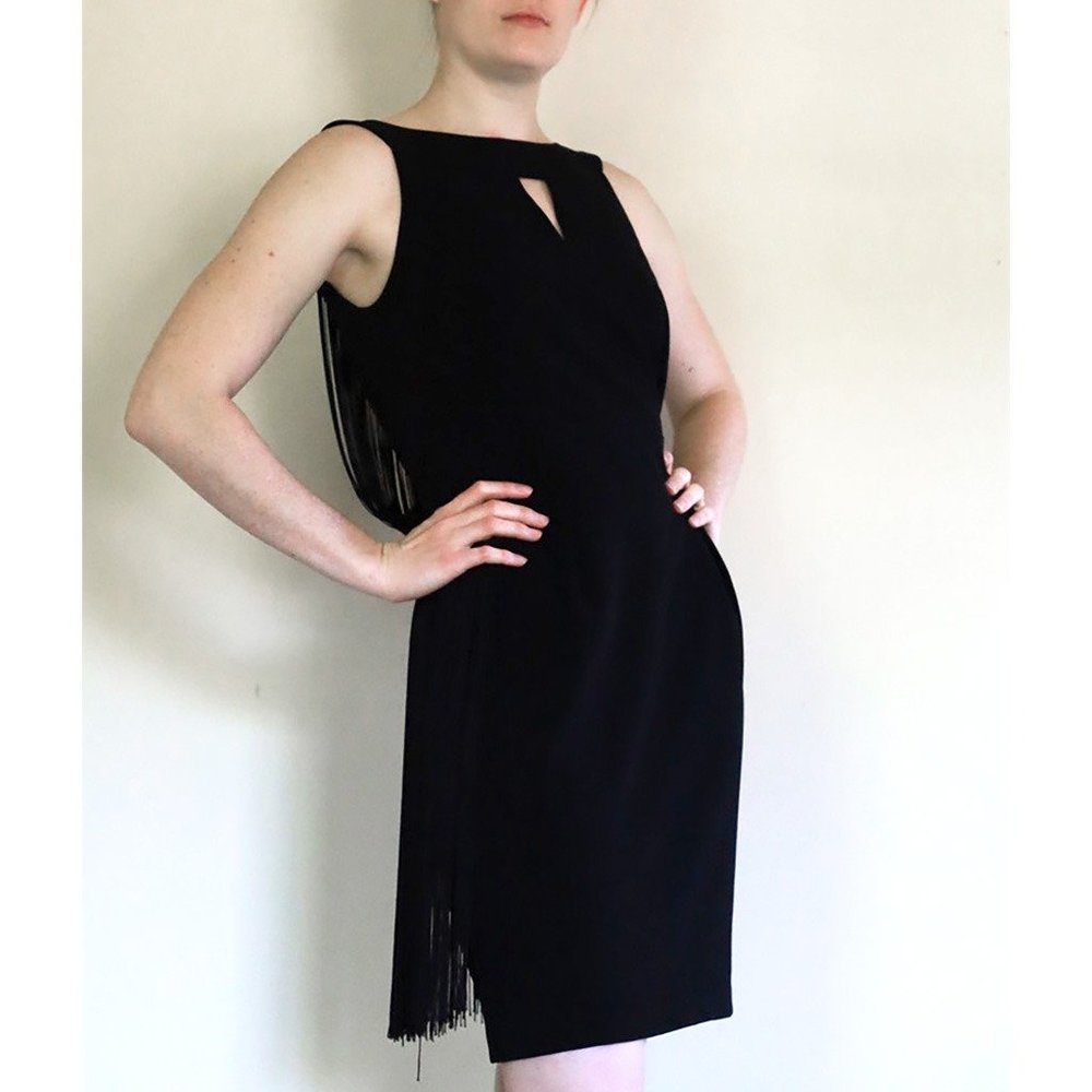 Nanette Lepore Black Fringe Dress